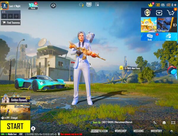 🔥 ULTRA MYTHIC PUBG ACCOUNT | 13x Gun Labs | Aston Martin | 77 Level | 63/300 Mythic Fashion 🔥